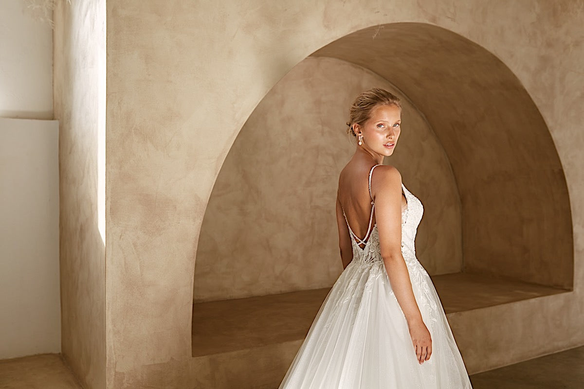 AURA Wedding Dress Style Code: MAYA BELLA  Email for Availability and Price