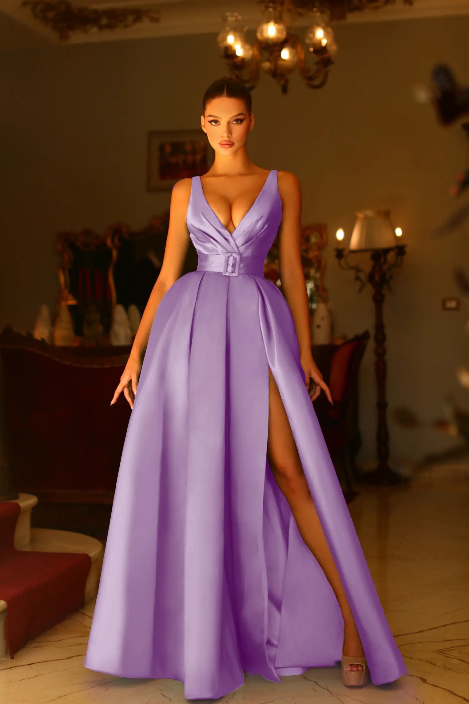 BB209 Emerald Lilac Formal Prom Party Dress